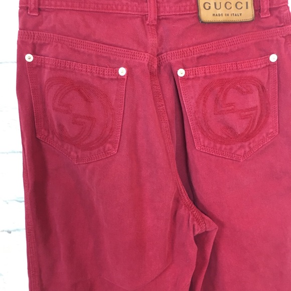 Gucci Denim - Gucci vintage red high waist mom jeans 44/ US 8